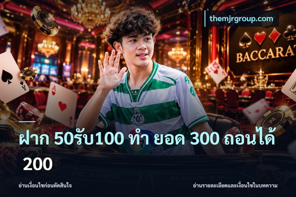 ฝาก 50รับ100 ทํา ยอด 300 ถอนได้ 200