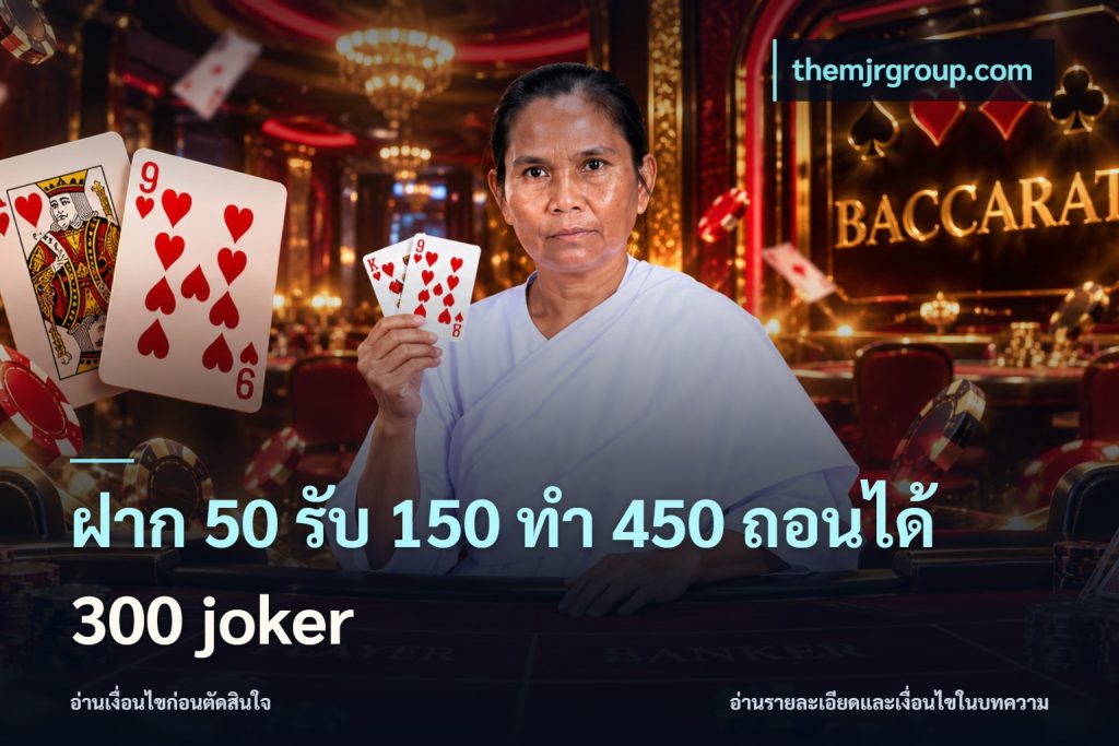ฝาก 50 รับ 150 ทํา 450 ถอนได้ 300 joker