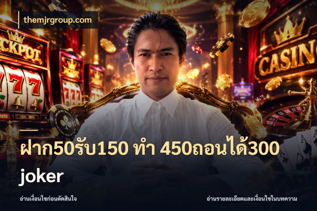 ฝาก50รับ150 ทํา 450ถอนได้300 joker รูปแบบโบนัสกับสิทธิ์ของสายเกม กับ themjrgroup.com