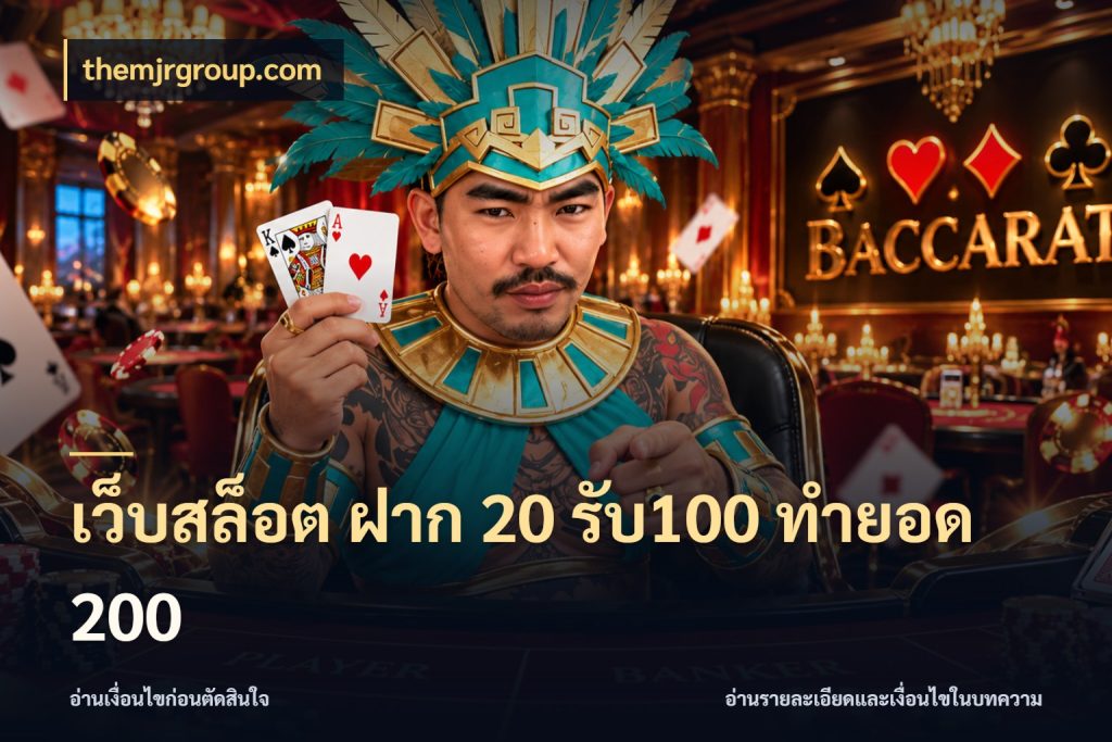 เว็บสล็อต ฝาก 20 รับ100 ทำยอด 200 เครดิตกับรูปแบบโปรที่ตรงใจ ในมุม themjrgroup.com