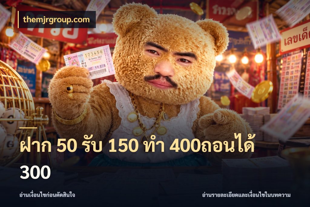 ฝาก 50 รับ 150 ทํา 400ถอนได้ 300 จับประเด็นยอดรับก่อนเลือกความสนุก ในมุม themjrgroup.com