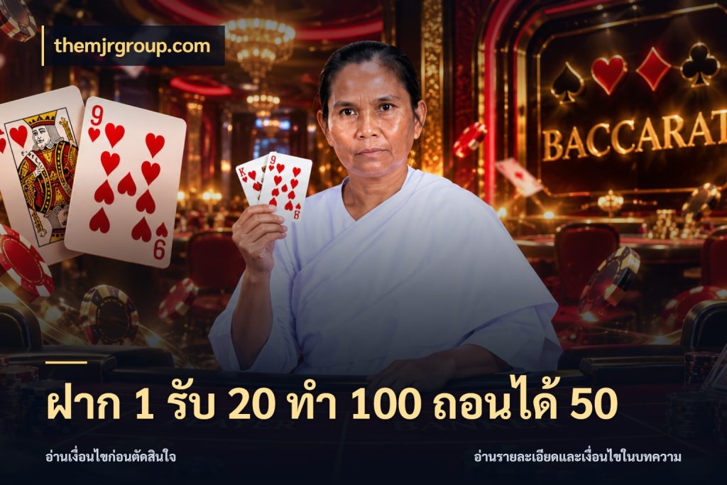 ฝาก 1 รับ 20 ทำ 100 ถอนได้ 50 themjrgroup.com เครดิตกับรูปแบบโปรที่ตรงใจ