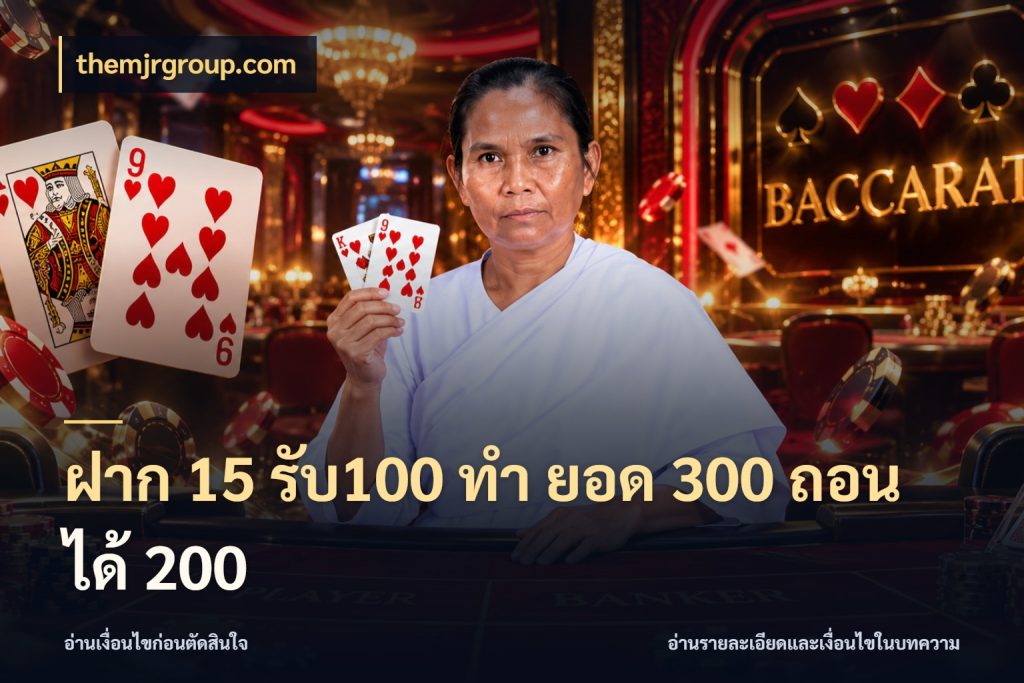 ฝาก 15 รับ100 ทํา ยอด 300 ถอนได้ 200 themjrgroup.com จับประเด็นยอดรับก่อนเลือกความสนุก
