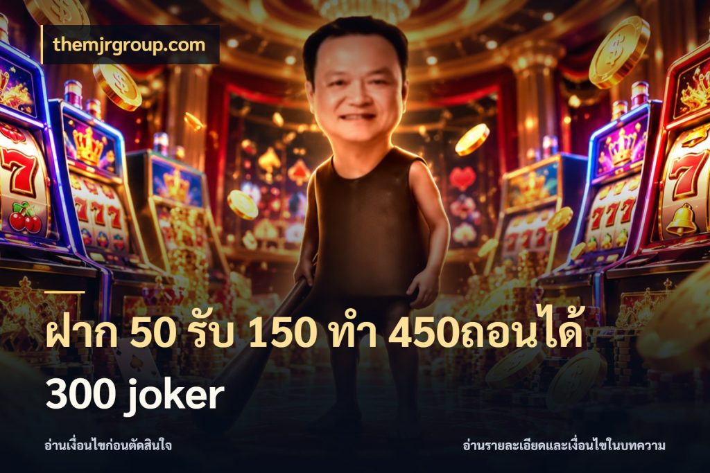 ฝาก 50 รับ 150 ทํา 450ถอนได้ 300 joker สีสันของโปรฝากและยอดรับ กับ themjrgroup.com